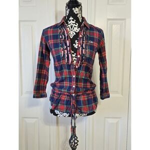 Women Gilly‎ Hicks Women's Red and Green Shirt